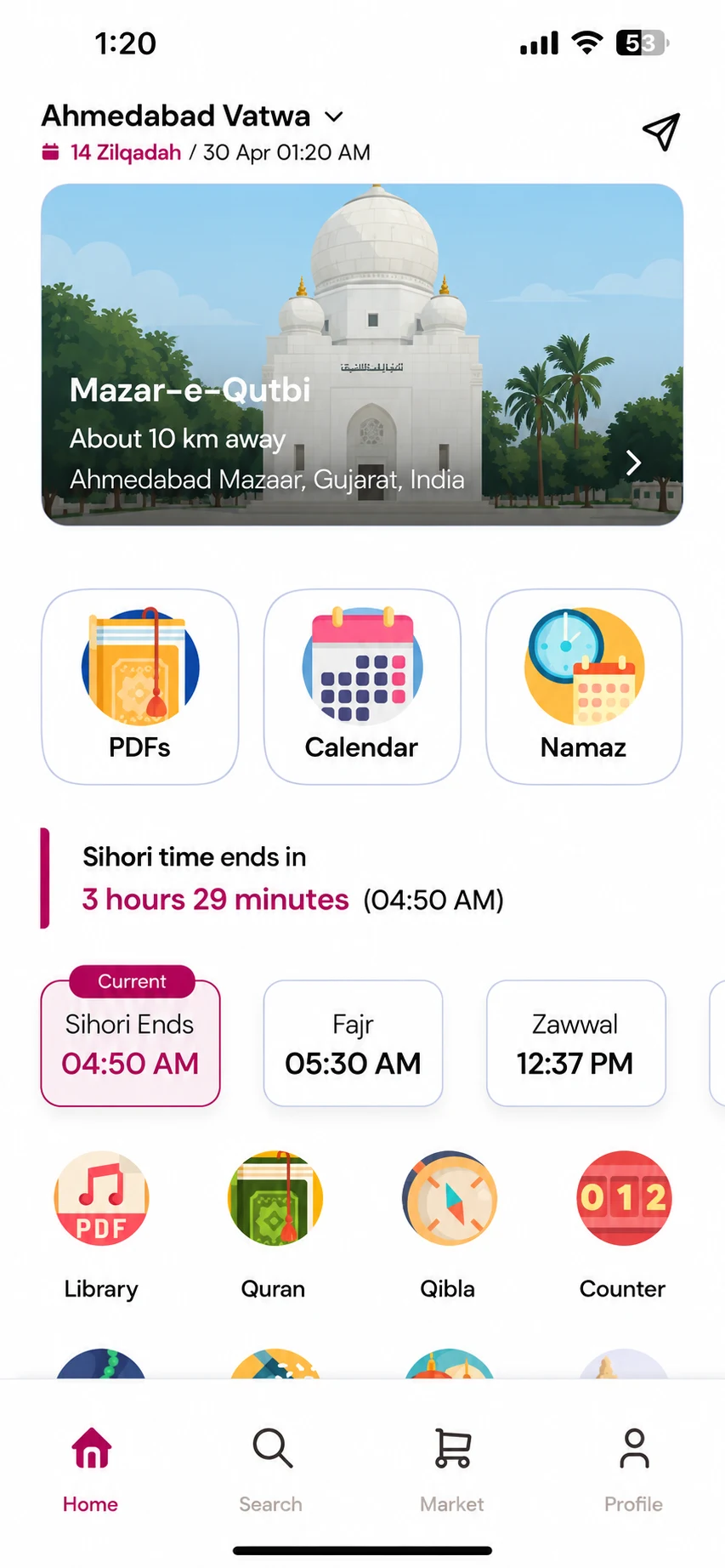 My Bohra app home screen